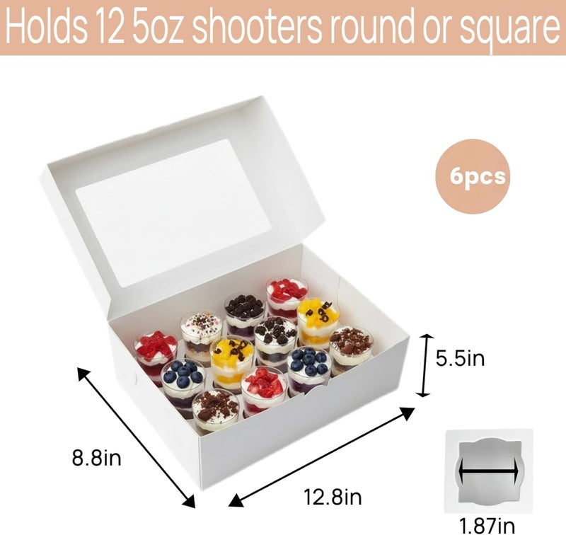 JRWTY Dessert Shooter Boxes, 6-Pack, Holds 12 Count 5 oz Dessert Shooters, Food-Grade Carrier Containers - Image 2